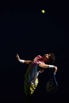 Ben Shelton of USA serves Australian Open, Day Seven, Tennis, Melbourne Park, Melbourne, Australia - 18 Jan 2025  Copyright: xRachelxBach Shutterstockx 15105041bo