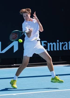 Tom Sickenberger GER , Boys Singles Boys Singles, Australian Open 2025, Melbourne Park, Melbourne, Victoria, Australia Copyright: xJuergenxHasenkopfx