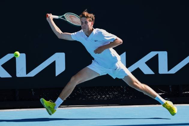 Tom Sickenberger GER , Boys Singles Boys Singles, Australian Open 2025, Melbourne Park, Melbourne, Victoria, Australia Copyright: xJuergenxHasenkopfx