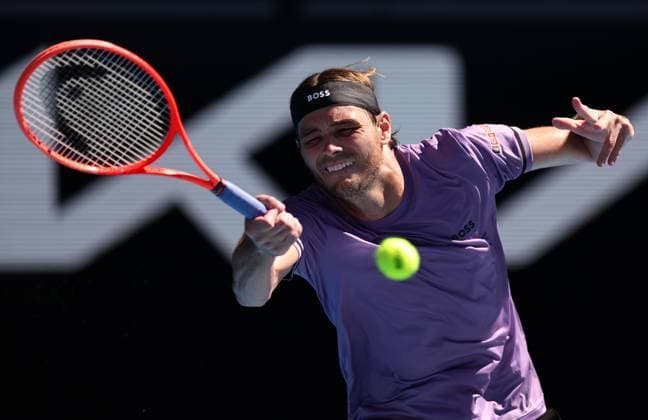 Taylor Fritz of USA in action Australian Open, Day Seven, Tennis, Melbourne Park, Melbourne, Australia - 18 Jan 2025  Copyright: xEllaxLing Shutterstockx 15105036bp