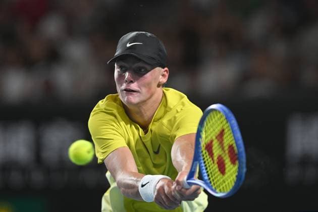 TENNIS AUSTRALIAN OPEN, Cruz Hewitt of Australia during his round one boys singles match against MooBeen KIim of Korea during the 2025 Australian Open at Melbourne Park in Melbourne, Saturday, January 18, 2025. ( NO ARCHIVING, EDITORIAL USE ONLY, NO USE IN BOOKS WITHOUT CONSENT MELBOURNE VICTORIA AUSTRALIA  Copyright: xLUKASxCOCHx 20250118134065433390