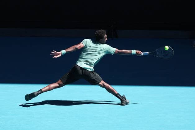 Jour 7 - Open de tennis d Australie à Melbourne GAEL MONTFILS (FR) lors du septième jour de l Open de tennis d Australie à Melbourne, Australie, le 18 janvier 2025. Nicolas Luttiau Bestimage Day 7 of the Australian Open tennis tournament in Melbourne, Australia, on January 18, 2025. Melbourne Australie  Copyright: x xNicolasxLuttiau Bestimagex xNicolasxLuttiau Bestimagex