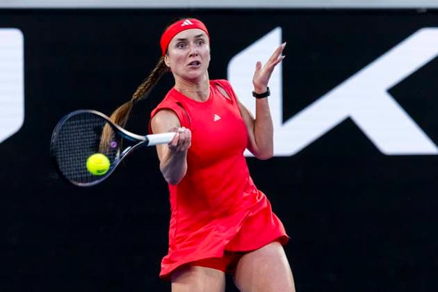 MELBOURNE, VIC - JANUARY 18: Elina Svitolina of Ukraine in action during Round 3 of the 2025 Australian Open on January 18 2025, at Melbourne Park in Melbourne, Australia. (Photo by Jason Heidrich Icon Sportswire) TENNIS: JAN 18 Australian Open EDITORIAL USE ONLY Icon250118193