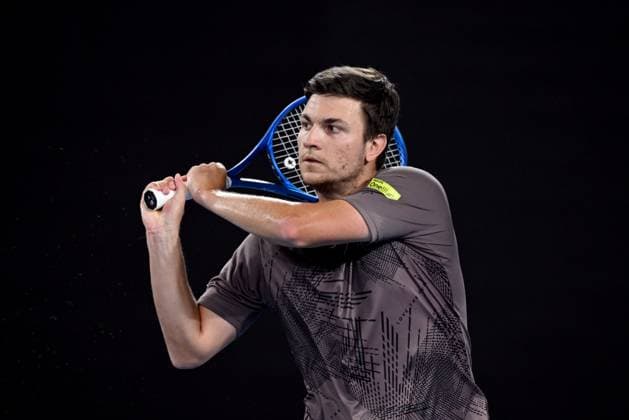 TENNIS AUSTRALIAN OPEN, Miomir Kecmanovic of Serbia during his round three match against Holger Rune of Denmark during the 2025 Australian Open at Melbourne Park in Melbourne, Saturday, January 18, 2025. ( NO ARCHIVING, EDITORIAL USE ONLY, NO USE IN BOOKS WITHOUT CONSENT MELBOURNE VICTORIA AUSTRALIA  Copyright: xJAMESxROSSx 20250118130723811869