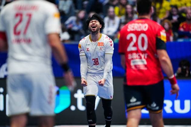 Mens Handball World Cup 2025 Spain Japan Fornebu 20250118 Japans Mizumachi Handball World Cup match between Spain and Japan in Unity Arena Photo Beate Oma Dahle NTB Fornebu Norway EDITORIAL USE ONLY RESTRICTED USE FOR BETTING COMPANIES  Copyright: xBeatexOmaxDahlex xNTBx