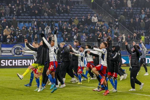 Team HSV Germany , Hamburg , Volksparkstadion , Soccer , 2 Bundesliga , Hamburger SV 1 FC Koeln