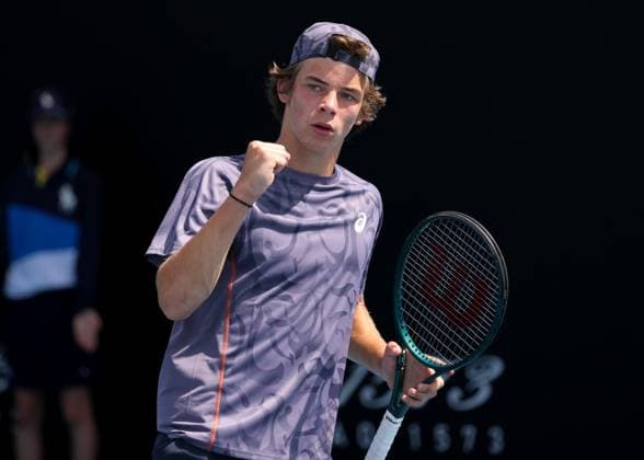 Niels McDonald GER , Boys Singles, Boys Singles, Australian Open 2025, Melbourne Park, Melbourne, Victoria, Australia Copyright: xJuergenxHasenkopfx