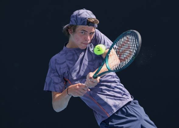 Niels McDonald GER , Boys Singles, Boys Singles, Australian Open 2025, Melbourne Park, Melbourne, Victoria, Australia Copyright: xJuergenxHasenkopfx