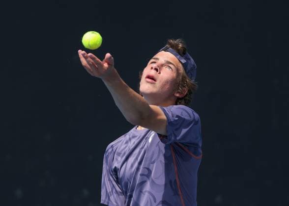 Niels McDonald GER , Boys Singles, Boys Singles, Australian Open 2025, Melbourne Park, Melbourne, Victoria, Australia Copyright: xJuergenxHasenkopfx