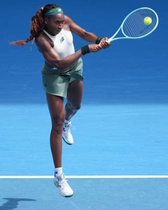 January 19, 2025: 3rd seed COCO GAUFF of the USA in action against BELINDA BENCIC of Switzerland on Rod Laver Arena in a Women s Singles 4th round match on day 8 of the 2025 Australian Open in Melbourne, Australia. Cal Media Melbourne Australia - ZUMAc04_ 20250119_faf_c04_026 Copyright: xSydneyxLowx