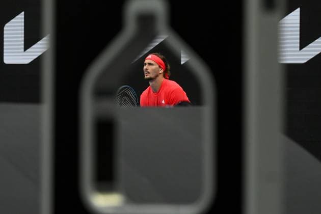 TENNIS AUSTRALIAN OPEN, Alexander Zverev of Germany reacts during his round four match against Ugo Humbert of France during the 2025 Australian Open at Melbourne Park in Melbourne, Sunday, January 19, 2025. ( NO ARCHIVING, EDITORIAL USE ONLY, NO USE IN BOOKS WITHOUT CONSENT MELBOURNE VICTORIA AUSTRALIA  Copyright: xLUKASxCOCHx 20250119187409377398