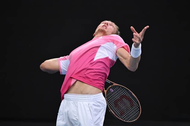 TENNIS AUSTRALIAN OPEN, Jiri Lehecka of the The Czech Republic plays a shot during his round four match against Novak Djokovic of Serbia during the 2025 Australian Open at Melbourne Park in Melbourne, Sunday, January 19, 2025. ( NO ARCHIVING, EDITORIAL USE ONLY, NO USE IN BOOKS WITHOUT CONSENT MELBOURNE VICTORIA AUSTRALIA  Copyright: xJAMESxROSSx 20250119133507296425