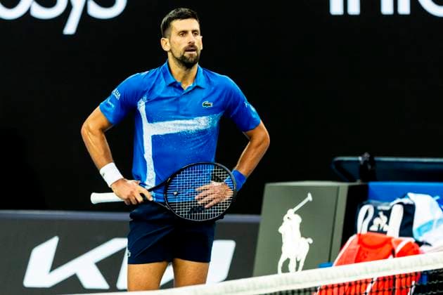 MELBOURNE, VIC - JANUARY 19: Novak Djokovic of Serbia in action during Round 4 of the 2025 Australian Open on January 19 2025, at Melbourne Park in Melbourne, Australia. (Photo by Jason Heidrich Icon Sportswire) TENNIS: JAN 19 Australian Open EDITORIAL USE ONLY Icon250119270