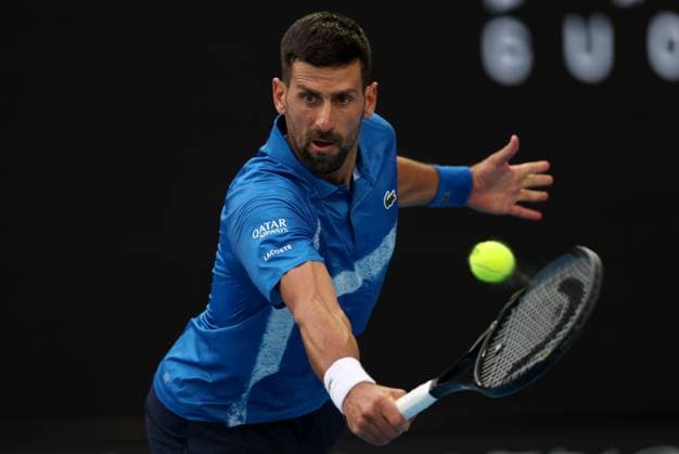Novak Djokovic of Serbia in action Australian Open, Day Eight, Tennis, Melbourne Park, Melbourne, Australia - 19 Jan 2025  Copyright: xEllaxLing Shutterstockx 15105038dc