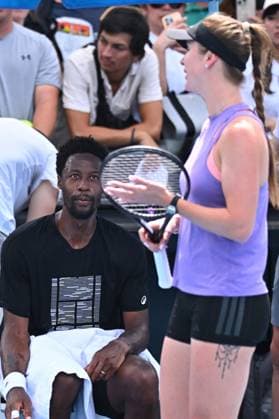 Australian Open - Gael Monfils and wife Elina Svitolina Practice Session Gael Monfils (FRA) with his wife Elina Svitolina (UKR) at practice at the 2025 Australian Open at Melbourne Park in Melbourne, Australia, on January 19, 2025. Photo by Corinne Dubreuil ABACAPRESS.COM Melbourne Australia  Copyright: xDubreuilxCorinne ABACAx