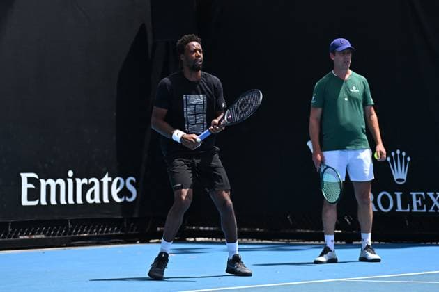Australian Open - Gael Monfils and wife Elina Svitolina Practice Session Gael Monfils (FRA) at practice at the 2025 Australian Open at Melbourne Park in Melbourne, Australia, on January 19, 2025. Photo by Corinne Dubreuil ABACAPRESS.COM Melbourne Australia  Copyright: xDubreuilxCorinne ABACAx