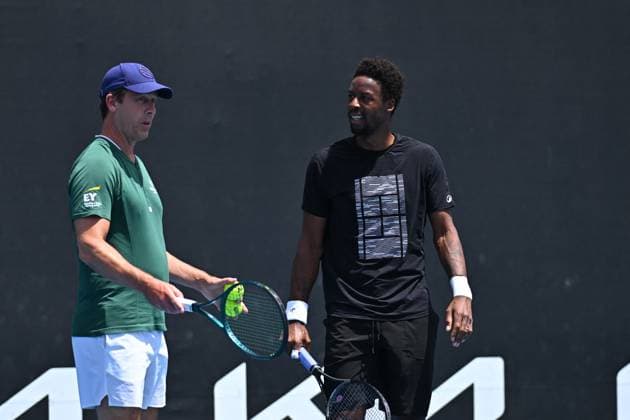 Australian Open - Gael Monfils and wife Elina Svitolina Practice Session Gael Monfils (FRA) at practice at the 2025 Australian Open at Melbourne Park in Melbourne, Australia, on January 19, 2025. Photo by Corinne Dubreuil ABACAPRESS.COM Melbourne Australia  Copyright: xDubreuilxCorinne ABACAx