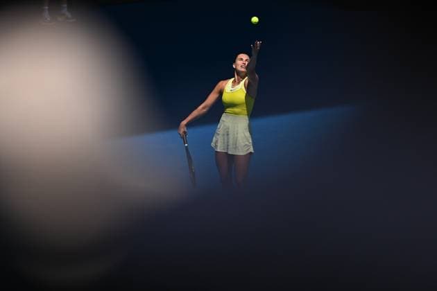 Australian Open - Aryna Sabalenka Wins Fourth Round Aryna Sabalenka (RUS) during her fourth round match at the 2025 Australian Open at Melbourne Park in Melbourne, Australia, on January 19, 2025. Photo by Corinne Dubreuil ABACAPRESS.COM Melbourne Australia  Copyright: xDubreuilxCorinne ABACAx