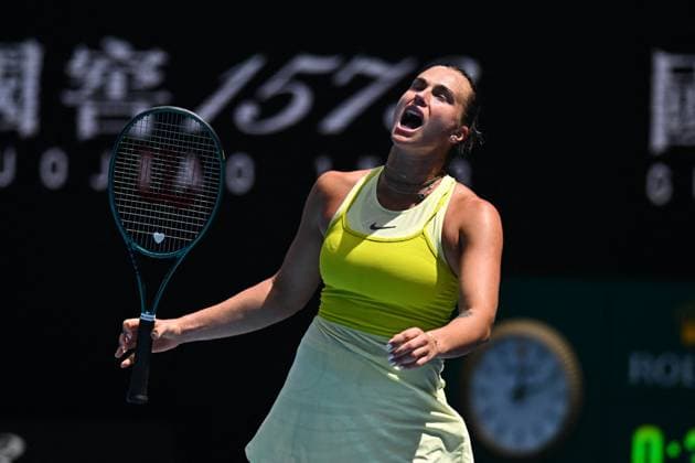 Australian Open - Aryna Sabalenka Wins Fourth Round Aryna Sabalenka (RUS) during her fourth round match at the 2025 Australian Open at Melbourne Park in Melbourne, Australia, on January 19, 2025. Photo by Corinne Dubreuil ABACAPRESS.COM Melbourne Australia  Copyright: xDubreuilxCorinne ABACAx
