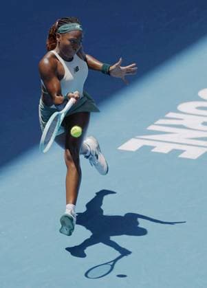 Tennis: Australian Open Coco Gauff of the United States plays against Belinda Bencic of Switzerland in the fourth round of the women s singles at the Australian Open tennis tournament in Melbourne on Jan. 19, 2025.  A14AA0004005303P