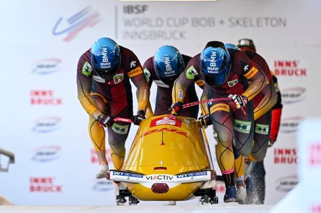 Bilder des Jahres 2025, Sport 01 Januar Sport Themen der Woche KW03 Sport Bilder des Tages BOBSLEIGH - IBSF WC Innsbruck-Igls INNSBRUCK,AUSTRIA,19.JAN.25 - BOBSLEIGH - IBSF World Cup, four-man, men. Image shows Francesco Friedrich, Matthias Sommer, Alexander Schueller and Felix Straub (GER).  GEPAxpictures xDanielxSchoenherr