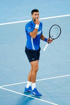 January 19, 2025: MELBOURNE, AUSTRALIA - JANUARY 19: Novak Djokovic.of Serbia is frustrated after losing a point whilst playing Jiri Lehecka of Czech Republic on day eight of the 2025 Australian Open at Melbourne Park on January 19, 2025 in Melb - ZUMAp121 20250119_zsp_p121_102 Copyright: xChrisxPutnamx