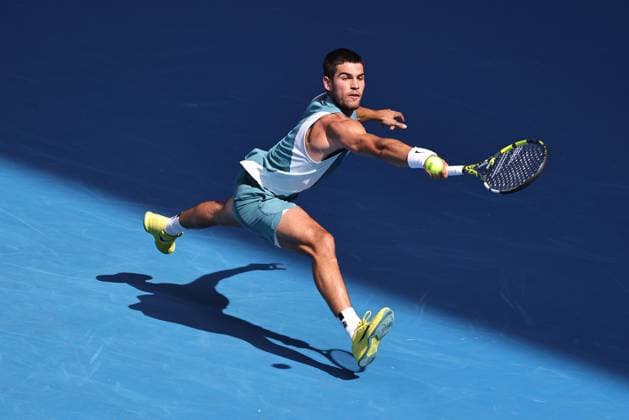 Carlos Alcaraz, ESP, during fourth round of 2025 Australian Open in Melbourne, 19 01 2025