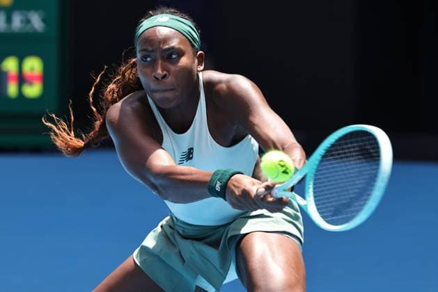 Coco Gauff, USA, during fourth round of 2025 Australian Open in Melbourne, 19 01 2025