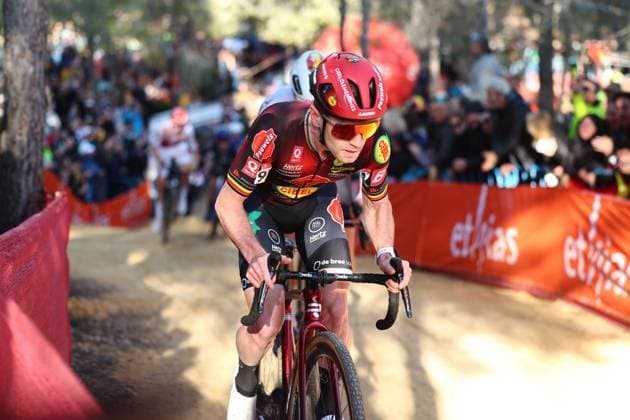 Belgian Eli Iserbyt pictured in action during the men s elite race at the cyclocross cycling event in Benidorm, Spain, Sunday 19 January 2025, stage 12 14 in the UCI World Cup competition. DAVIDxPINTENS  x110723284x