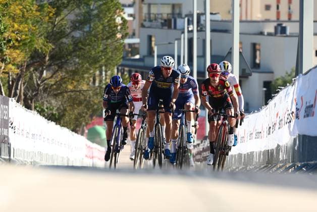 Belgian Toon Aerts and Belgian Eli Iserbyt pictured in action during the men s elite race at the cyclocross cycling event in Benidorm, Spain, Sunday 19 January 2025, stage 12 14 in the UCI World Cup competition. DAVIDxPINTENS  x110724595x