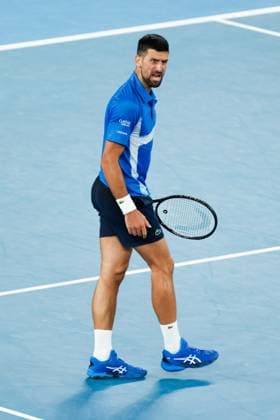 January 19, 2025: MELBOURNE, AUSTRALIA - JANUARY 19: Novak Djokovic.of Serbia is frustrated after losing a point whilst playing Jiri Lehecka of Czech Republic on day eight of the 2025 Australian Open at Melbourne Park on January 19, 2025 in Melb - ZUMAp121 20250119_zsp_p121_139 Copyright: xChrisxPutnamx