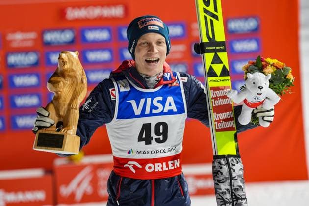 Bilder des Jahres 2025, Sport 01 Januar Sport Themen der Woche KW03 Sport Bilder des Tages Ski jumping, Skispringen, Ski, nordisch - FIS WC Zakopane ZAKOPANE,POLAND,19.JAN.25 - NORDIC SKIING, SKI JUMPING - FIS World Cup, large hill, men. Image shows the rejoicing of Jan Hoerl (AUT).  GEPAxpictures xWrofoto xPiotrxHa