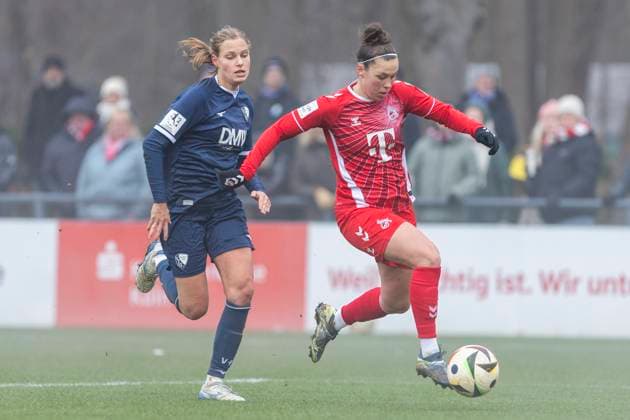 Test match women 1 FC Köln VfL Bochum, 19 01 2025 Pia Rybacki VfL Bochum, 4 , Nicole Billa 1 FC Köln, 17 Test match women, 1 FC Köln VfL Bochum, on 19 01 2025, Geißbockheim, Cologne Copyright: xBEAUTIFULxSPORTS Meuselx
