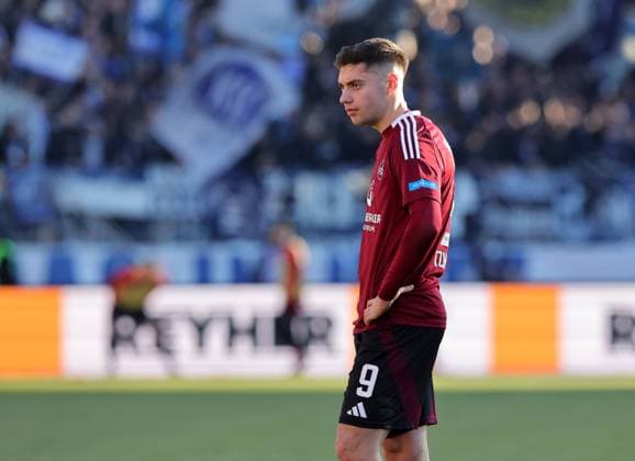 19 01 2025 Soccer season 2024 2025 2 Soccer Bundesliga 18 Matchday 1 FC Nürnberg FCN Club Karlsruher SC KSC Sportfoto Zink DaMa xdaxmax DFL regulations prohibit any use of photographs as image sequences and or quasi video only for editorial use Stefanos Tzimas 9, 1 FC Nürnberg FCN thoughtful