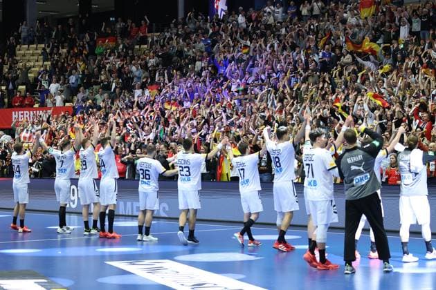 Germany Czech Republic, IHF World Championship 2025 The German team is celebrated by the audience Handball IHF World Championship, international match between Germany and the Czech Republic on January 19, 2025 in Herning Denmark , Herning Denmark Jyske Bank Boxen