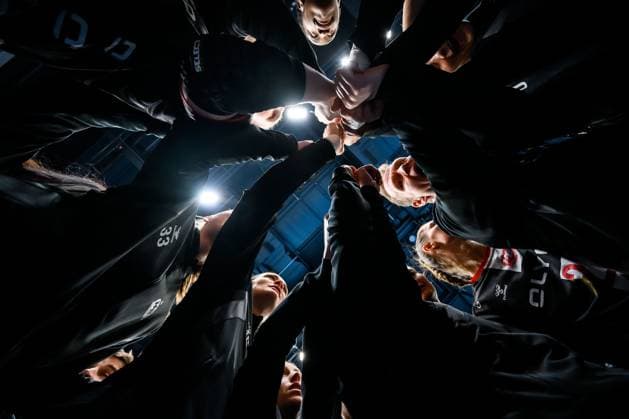 Handball, Womens Champions League, HB Ludwigsburg Buducnost symbol image, feature, hands, Group Ludwigsburg MHP Arena Baden Württemberg Germany