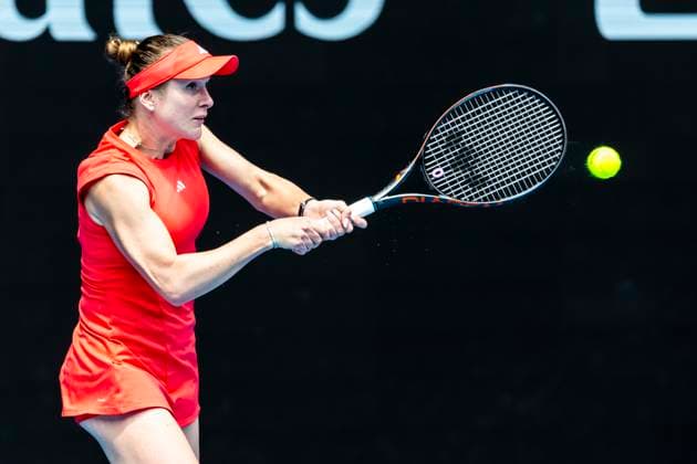 MELBOURNE, VIC - JANUARY 20: Elina Svitolina of Ukraine in action during Round 4 of the 2025 Australian Open on January 20 2025, at Melbourne Park in Melbourne, Australia. (Photo by Jason Heidrich Icon Sportswire) TENNIS: JAN 20 Australian Open EDITORIAL USE ONLY Icon250120005
