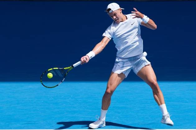 Tennis 2025: Australian Open Day 9 January 20, 2025: 13th seed HOLGER RUNE of Denmark in action against 1st seed JANNIK SINNER of Italy on Rod Laver Arena in a Men s Singles 4th round match on day 9 of the 2025 Australian Open in Melbourne, Australia. Sydney Low Cal Media(Credit Image: Â Sydney Low Cal Sport Media) Melbourne Victoria Australia EDITORIAL USE ONLY Copyright: xx ZUMA-20250120_faf_c04_018.jpg SydneyxLowx csmphotothree347051