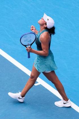 Madison Keys of USA celebrates winning the match Australian Open, Day Nine, Tennis, Melbourne Park, Melbourne, Australia - 20 Jan 2025  Copyright: xRachelxBach Shutterstockx 15105043bb