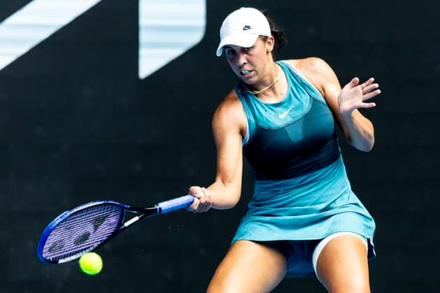 MELBOURNE, VIC - JANUARY 20: Madison Keys of the United States of America in action during Round 4 of the 2025 Australian Open on January 20 2025, at Melbourne Park in Melbourne, Australia. (Photo by Jason Heidrich Icon Sportswire) TENNIS: JAN 20 Australian Open EDITORIAL USE ONLY Icon250120065