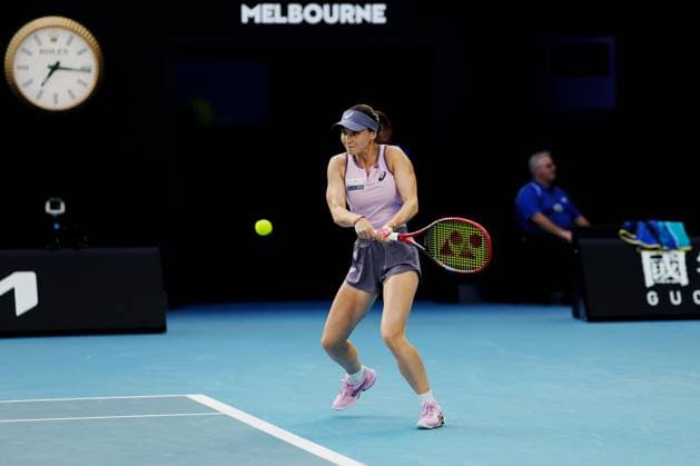 Eva Lys during her fourth round match against Swiatek on the Rod Laver Arena Australian Open, Day Nine, Tennis, Melbourne Park, Melbourne, Australia - 20 Jan 2025  Copyright: xRachelxBach Shutterstockx 15105043cs