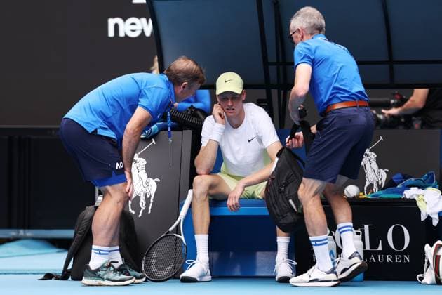 Jannik Sinner during his fourth round match against Rune Australian Open, Day Nine, Tennis, Melbourne Park, Melbourne, Australia - 20 Jan 2025  Copyright: xEllaxLing Shutterstockx 15105040cy