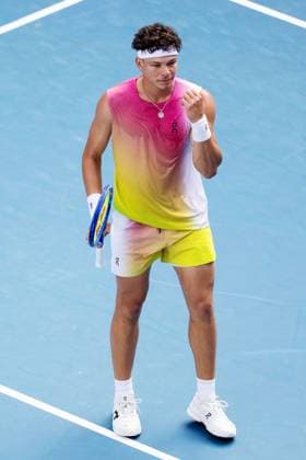 Ben Shelton during his fourth round match against Monfils Australian Open, Day Nine, Tennis, Melbourne Park, Melbourne, Australia - 20 Jan 2025  Copyright: xRachelxBach Shutterstockx 15105043dm