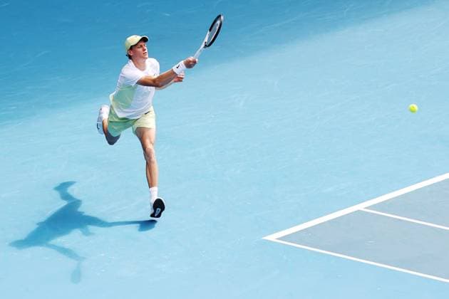 Jannik Sinner during his fourth round match against Rune Australian Open, Day Nine, Tennis, Melbourne Park, Melbourne, Australia - 20 Jan 2025  Copyright: xEllaxLing Shutterstockx 15105040dg