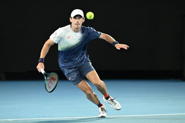 TENNIS AUSTRALIAN OPEN, Alex De Minaur of Australia in action during his round 4 match against Alex Michelsen of USA during the 2025 Australian Open at Melbourne Park in Melbourne, Monday, January 20, 2025. ( NO ARCHIVING, EDITORIAL USE ONLY, NO USE IN BOOKS WITHOUT CONSENT MELBOURNE VICTORIA AUSTRALIA  Copyright: xJAMESxROSSx 20250120140643336899