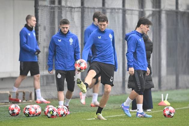 Club Brugge v Juventus - UEFA Champions League Media Activities 20 01 2025 WESTKAPELLE, BELGIUM - JANUARY 20 : Vanaken Hans midfielder of Club Brugge and Jashari Ardon midfielder of Club Brugge pictured during a training session ahead of the UEFA Champions League 2024 25 League Phase MD7 match between Club Brugge and Juventus on January 20, 2025 in Westkapelle, Belgium, 20 01 2025 Westkapelle Belgium  Copyright: xNicoxVereeckenx