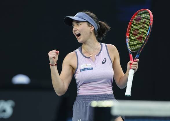Eva Lys (GER) macht die Faust und jubelt,Jubel, Freude,Emotion, Australian Open 2025, Melbourne Park, Melbourne, Victoria, Australia. Copyright: xJuergenxHasenkopfx