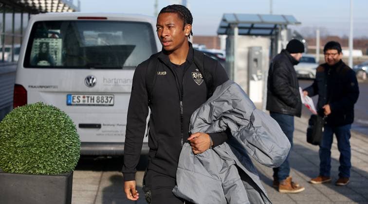 BAU 20 01 2025 Stuttgart Football VfB Stuttgart Departure to Bratislava, Jarzinho Malanga