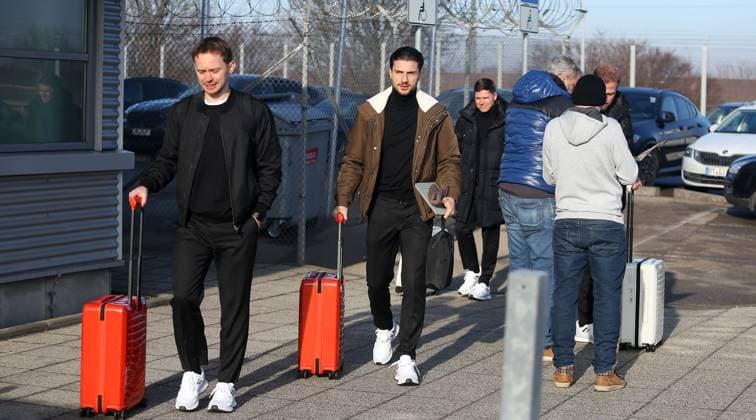 BAU 20 01 2025 Stuttgart Football VfB Stuttgart Departure to Bratislava, Leonidas Stergiou Center
