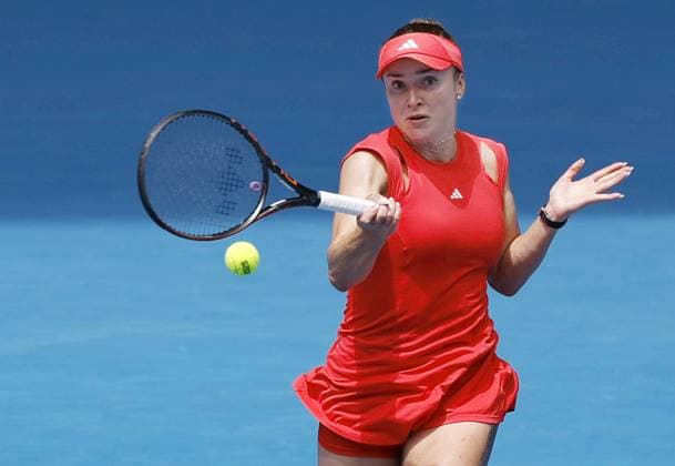 Tennis: Australian Open Elina Svitolina of Ukraine plays against Russian Veronika Kudermetova during the fourth round of women s singles at the Australian Open in Melbourne on Jan. 20, 2025.  A14AA0004012913P